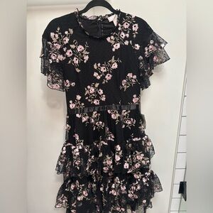 NWT Rachel Parcell Embroidered Black Dress S